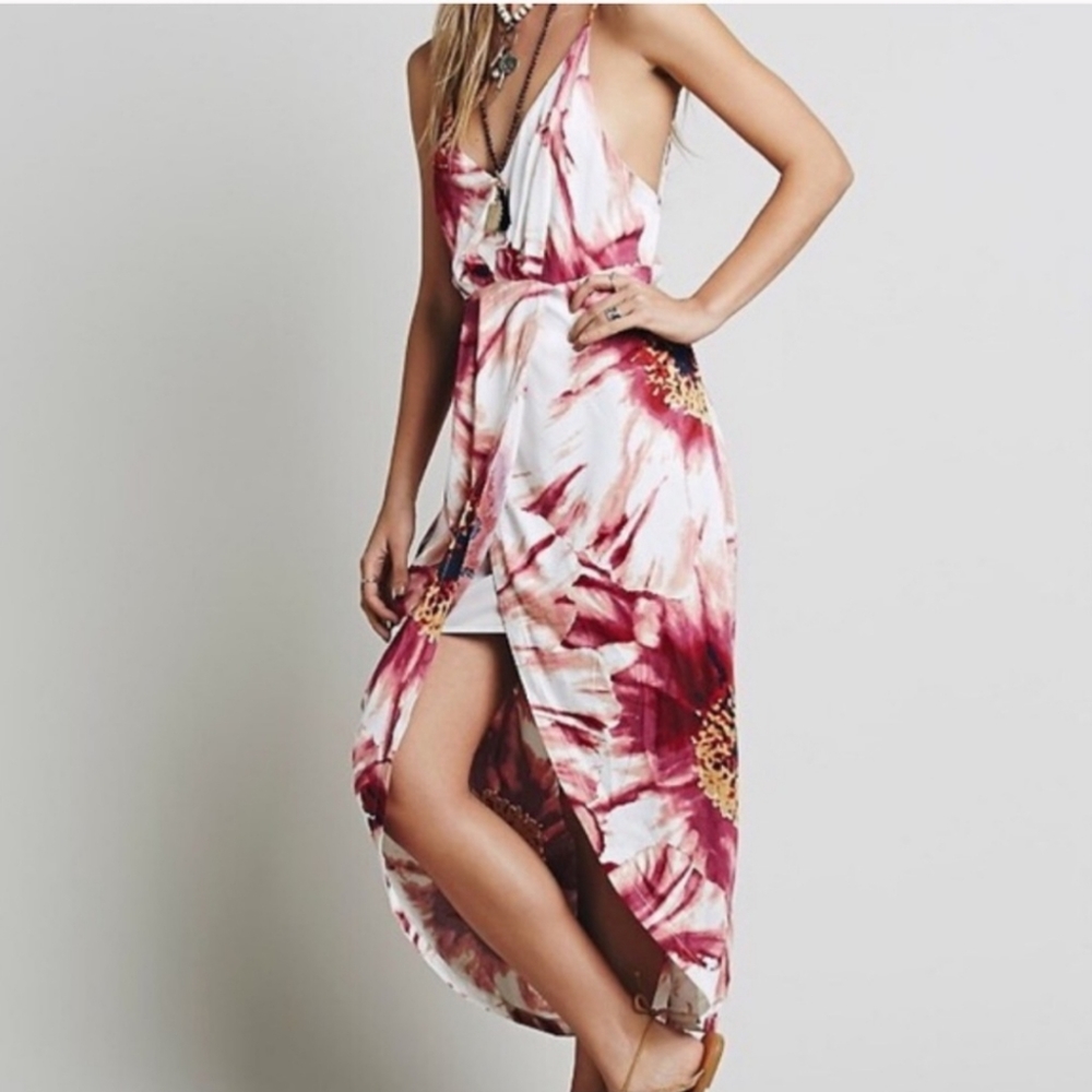 Free People Summer Lady Floral Printed Tulip Hem Dress Size 4